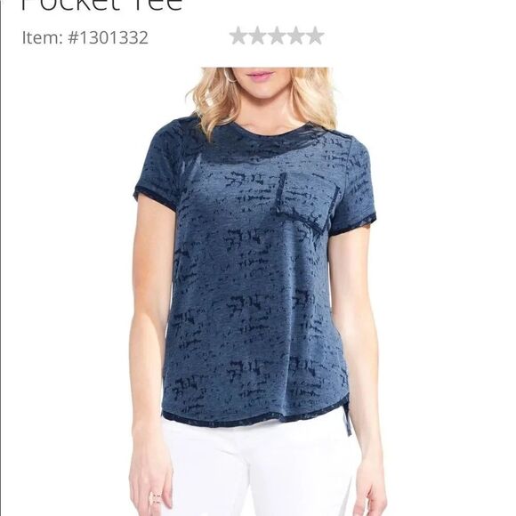 Vince Camuto Tops - Vince Camuto Melange Jersey Pocket Tee large new with tags